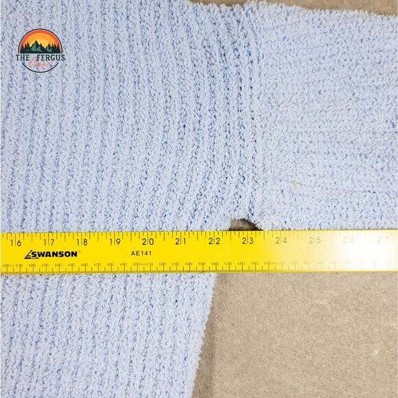 Almost Famous Ringtone Brooch Pastel Blue Trendy Crop Cable Knit Cardigan Sz L - Picture 5 of 11